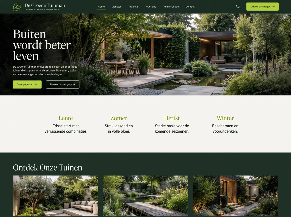 Screenshot van De Groene Tuinman