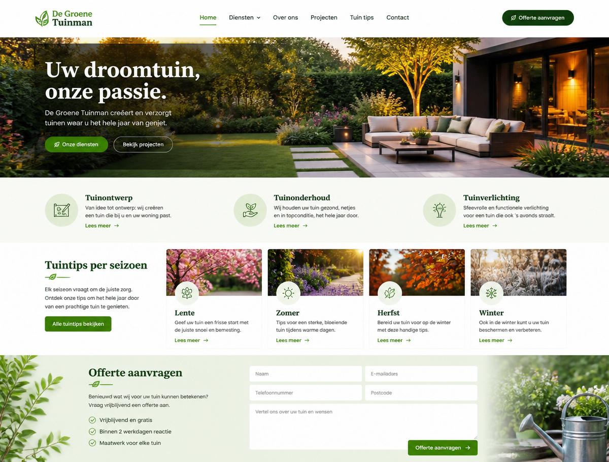 Screenshot van De Groene Tuinman