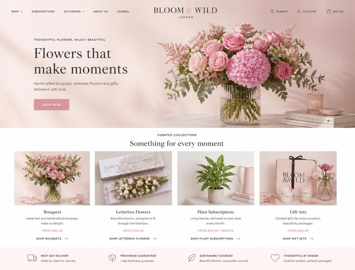 Screenshot van Bloom & Wild Floral Studio